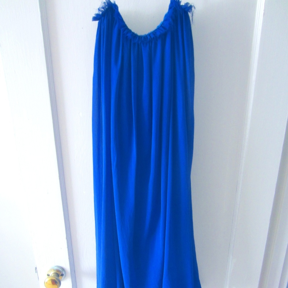 Cobalt blue strapless dress